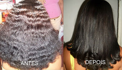 Antes e depois relaxamento em cabelo crespo e ondulado